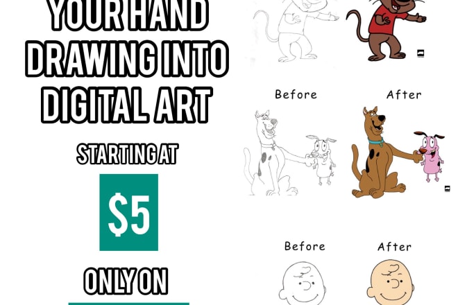 I will convert your hand drawing into digital art