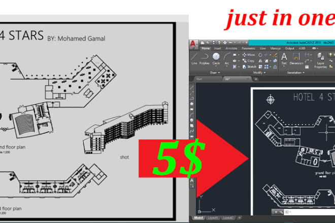 I will convert your PDF or jpg to dwg or dxf