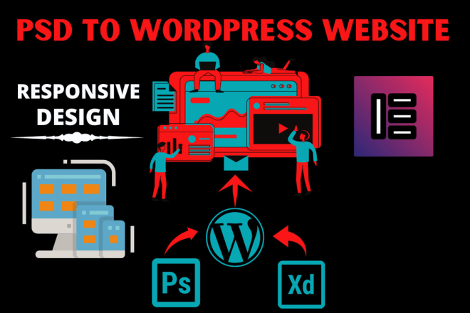 I will convert your PSD file to responsive wordpress website using elementor pro