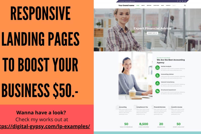 I will craft a professional landing page for your business