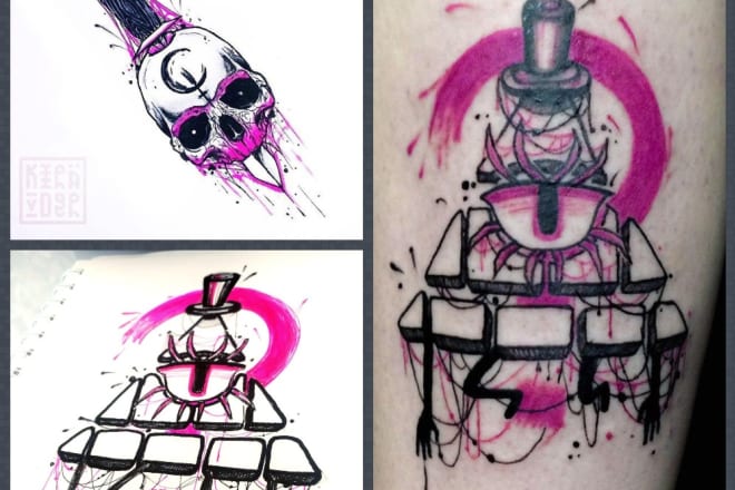 I will create a hand drawn tattoo sketch for you in my own style