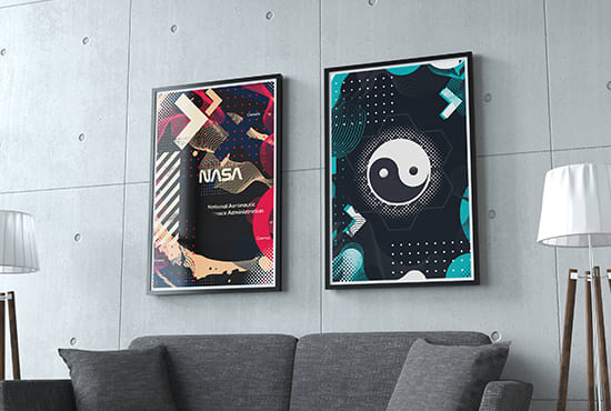 I will create a modern poster wall art for your interior design