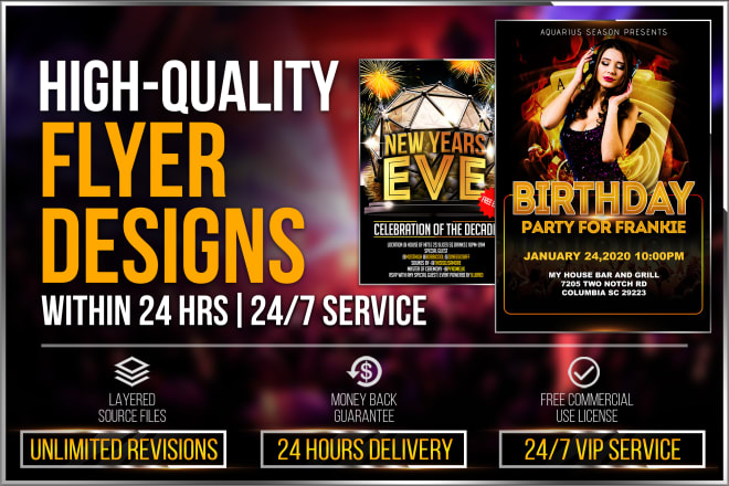 I will create a party flyer or any flyer design in 24 hrs