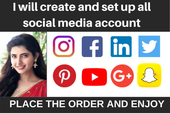 I will create and set up your all social media accounts and facebook page