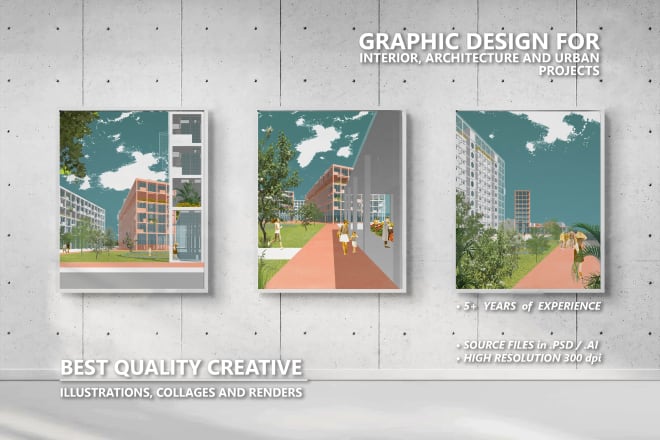 I will create architectural illustrations for your project