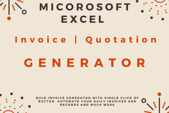 I will create auto microsoft excel invoice quote or quotation template and generator