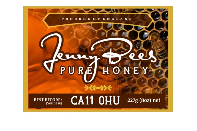 I will create brand honey label