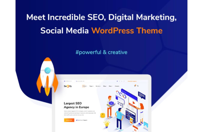 I will create digital and marketing wordpress website use seofy