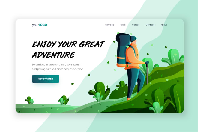 I will create flat illustration for landing page web or mobile apps