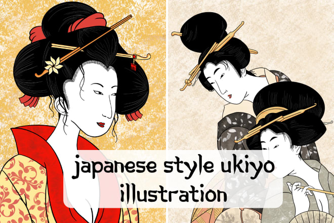 I will create japanese ukiyo style illustration