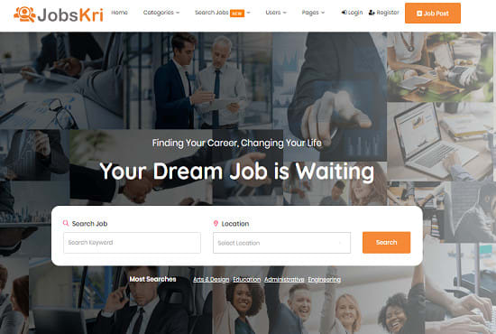 I will create professional job portal website like indeed