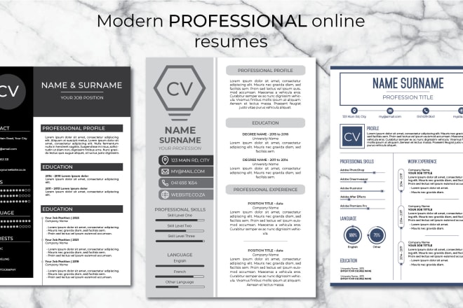 I will create professional resume designs for an online presence