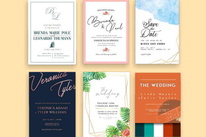 I will create professionally designed wedding invitations