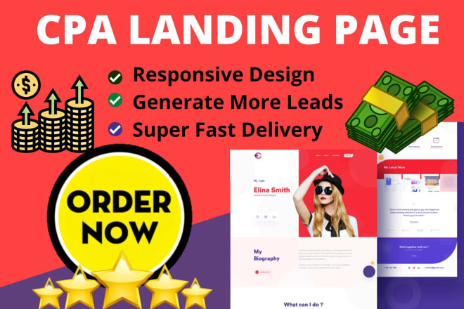 I will create profitable CPA landing page or clickbank sales funnel