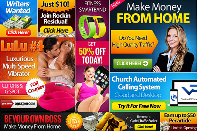 I will create web banners or banner ads for advertising