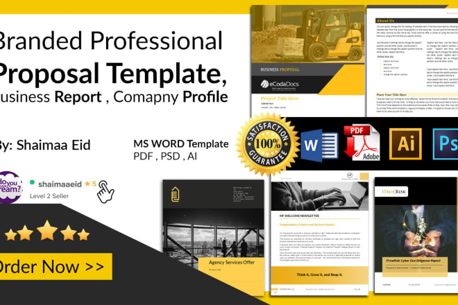 I will create word proposal template, report or letterhead