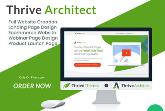 I will create wordpress website using thrive architect and themes