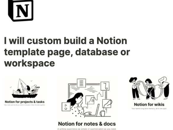 I will custom build a notion template page, database or workspace