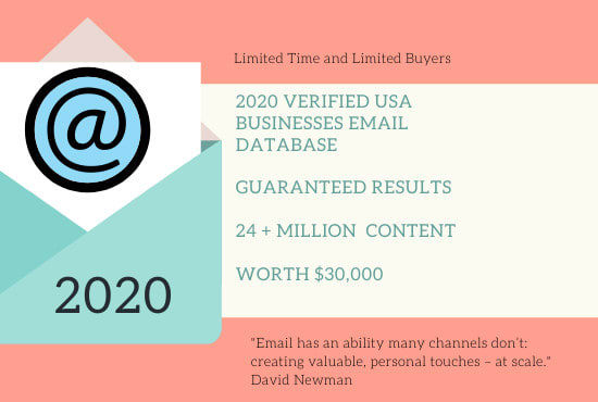 I will deliver 2020 verified USA emails and all business database