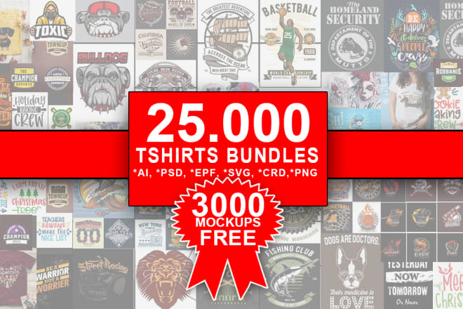 I will deliver 25k tshirts design bundles for print on demand
