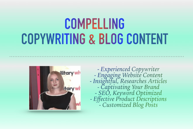 I will deliver exceptional quality copywriting and content writing