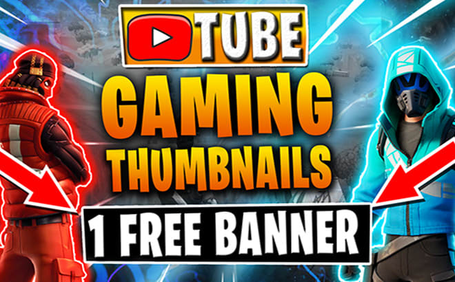 I will design 2 insane youtube gaming thumbnails in 9 hrs