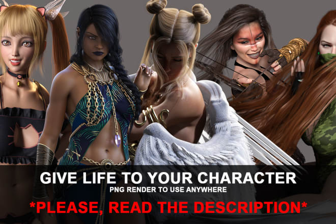 I will design 3d character concept art, character creation