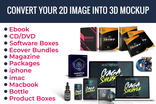 I will design 3d mockup book cover, software box, product box, album cover and mockup