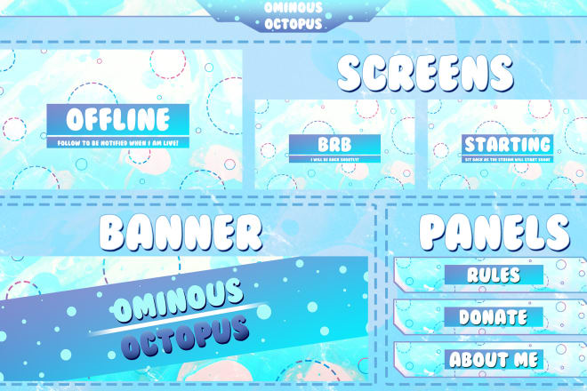 I will design a cute twitch overlay for you
