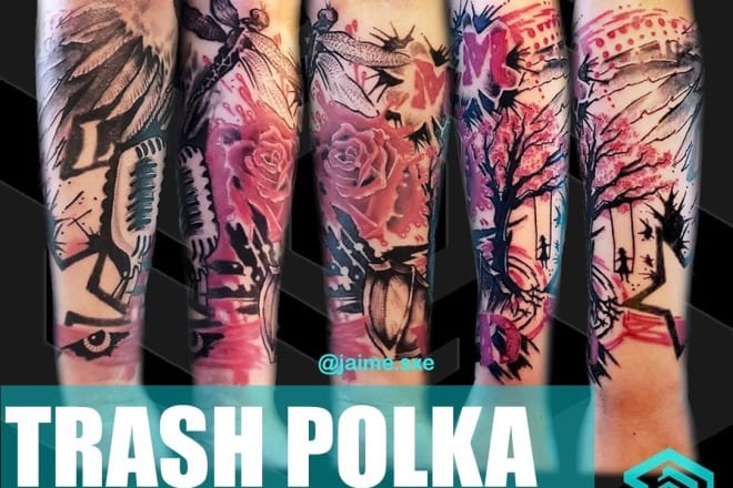 I will design a profesional trash polka tattoo
