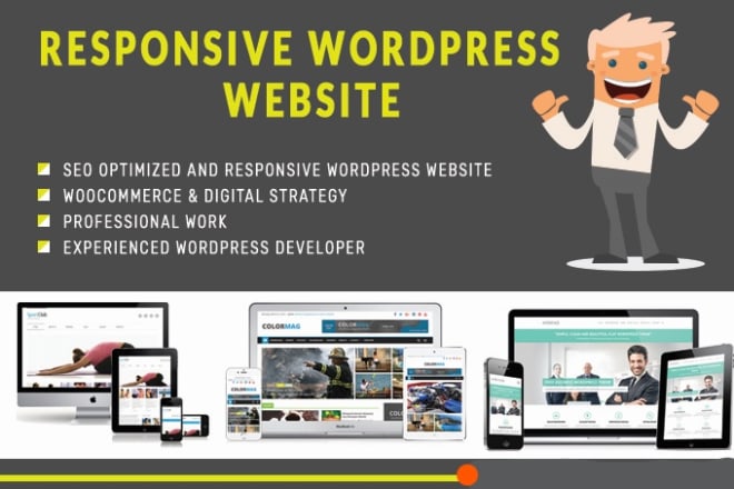 I will design a professional and responsive wordpress website