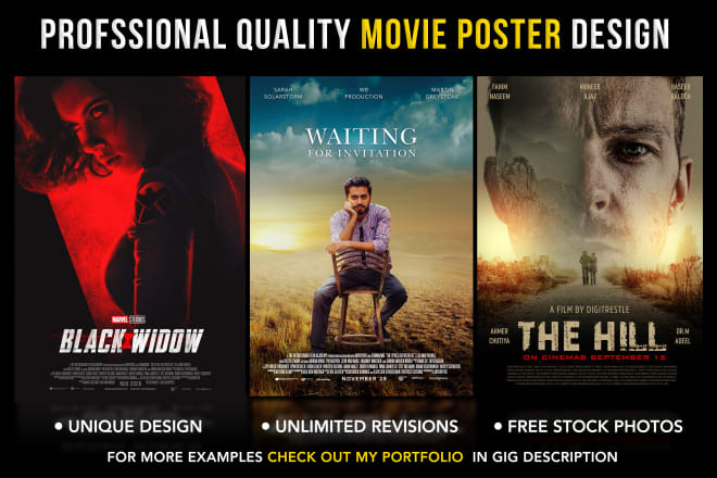 I will design a professional movie poster, film poster, poster
