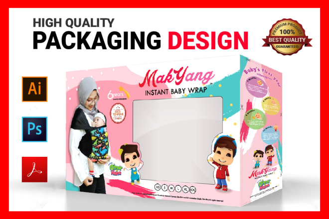 I will design a professional product packaging box and label