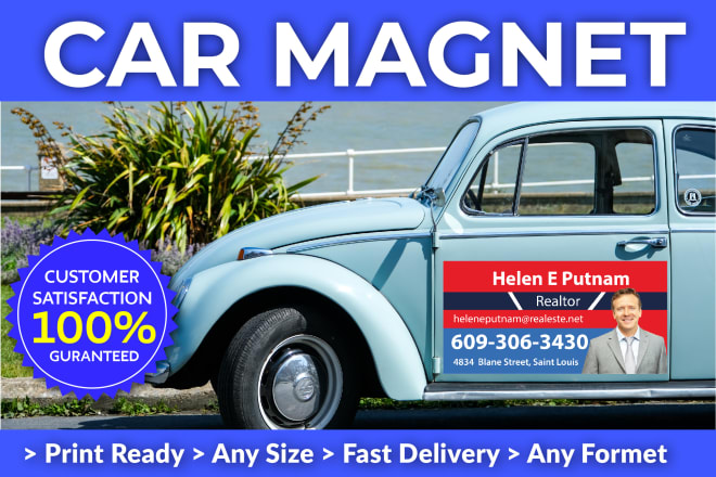 I will design a wonderful car magnet sign within 24 hours