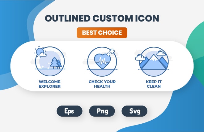 I will design an icons in simple outlined style in 24 hours