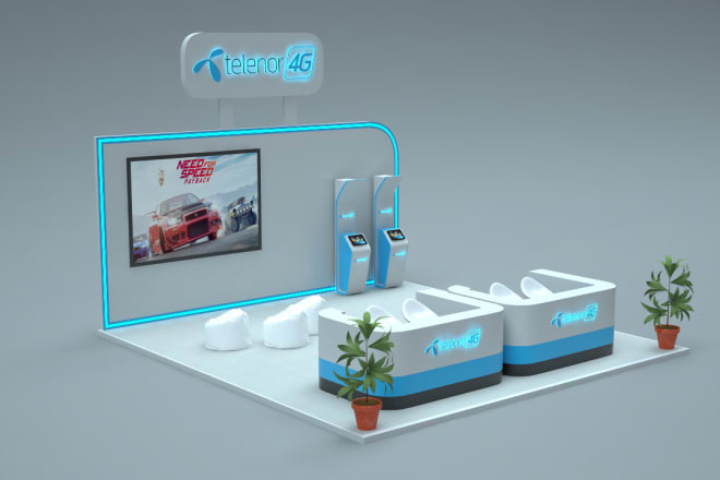 I will design and render 3d trade booth design and exhibition stall