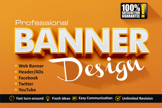 I will design attractive website banner, ad, header, media banner