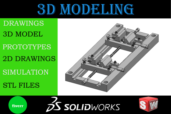 I will design cad 3d model step stl 3ds obj dxf dwg with solidworks