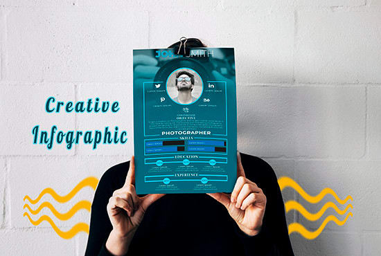 I will design creative infographic resumes