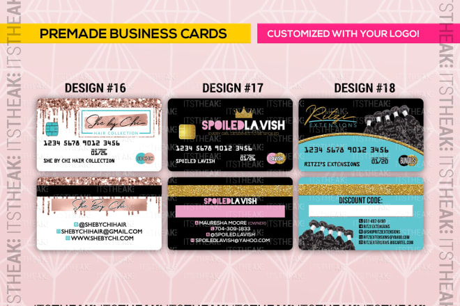 I will design credit card style business cards for your business