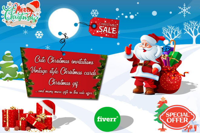 I will design cute christmas card, holiday card and animated GIF