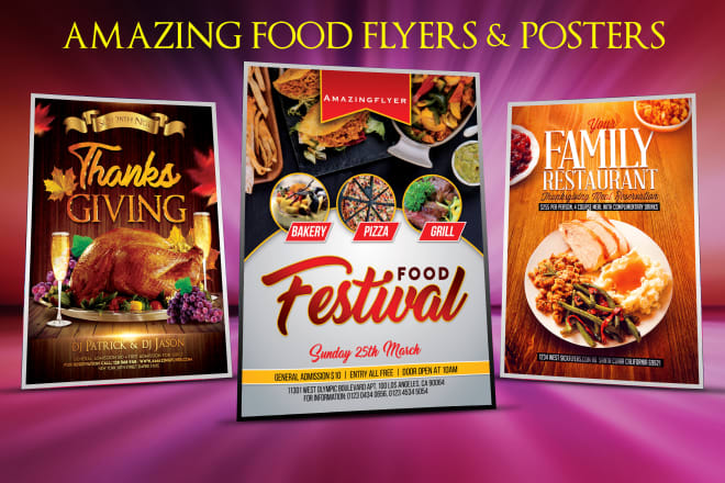 I will design elegant food flyer or poster