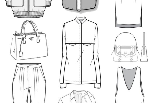 I will design fashion cad illustration flats technical drawings