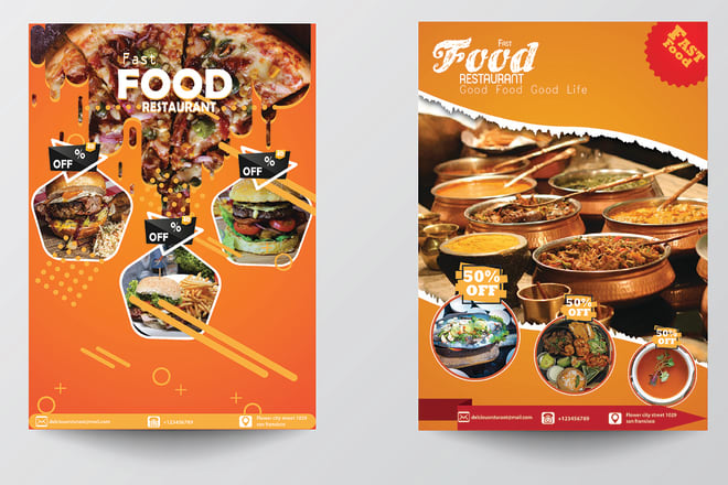 I will design food flyer,unique flyer,poster,food,menu