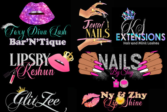 I will design glamorous lip gloss,nails,jewelry,cosmetics,boutique logo