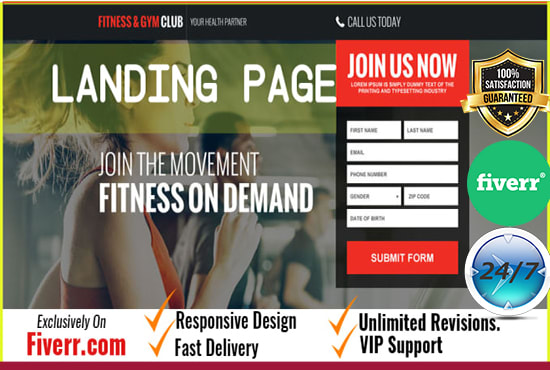 I will design high quality responsive landing page