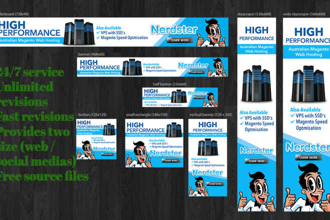 I will design high quality web banners, business logo and fb cover