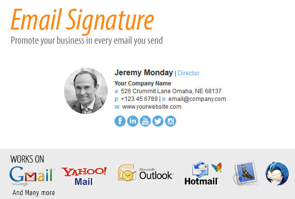 I will design HTML email signature for your email