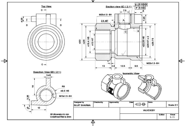I will design mechanical parts and drafting