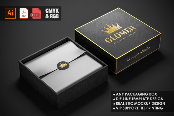 I will design modern and luxury packaging box and product label